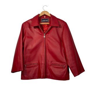 Women's Saguaro West Red Genuine Leather Jacket - Large
